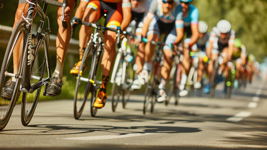 Ciclisti alla Nove Colli di Cesenatico, granfondo storica tra mare e colline romagnole, evento sportivo di primavera