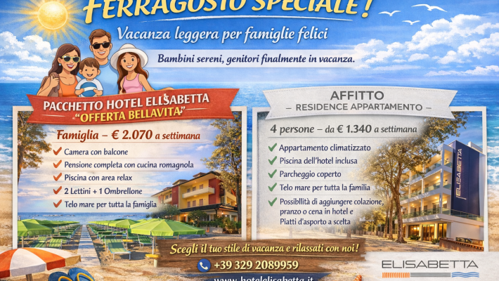 🌞 FERRAGOSTO BELLAVITA AL MARE Vacanze di famiglia all'Elisabetta